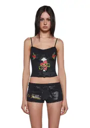 [Ed Hardy] Cross Swallow Cami Top