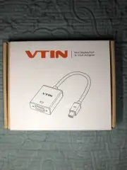 VTIN Mini Display Port To VGA Adapter Cord White