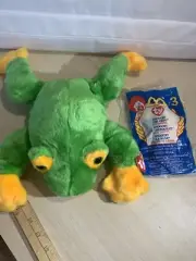 1999 Ty Beanie Buddy SMOOCHY 16” Plush Frog + mini frog Great for Valentines
