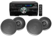 DV4000 4000w Home Theater DVD Receiver+(4) 6.5" Black Ceiling Speakers