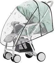 1PCS Universal Rain Cover for Pushchair Clear Baby Stroller Weather Shields Stroller Rain Cover Pram Rain Cover Carrier Rain Cove Universal Pram Rain Cover Protect from Dust Snow Fit Most Strollers