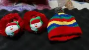 Build a Bear Bab Snowman Christmas Slippers and a toque (hat)