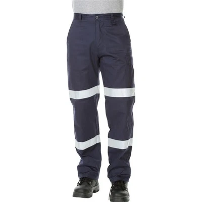 Double Tape Cotton Drill Mid Weight Biomotion Navy Cargo Pants - 112S