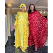 African Dashiki Women Sequins Maxi Dress Vest Muslim Robe Batwing Sleeve Robe