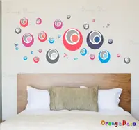 在飛比找Yahoo奇摩購物中心優惠-壁貼【橘果設計】圓圈 DIY組合壁貼/牆貼/壁紙/客廳臥室浴