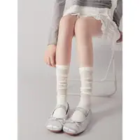 在飛比找ETMall東森購物網優惠-miumiu襪子女夏季薄款中筒襪純棉白色堆堆襪芭蕾風小腿襪長