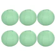 6pcs 14 Inch Folding Hanging Paper Lanterns for Wedding Home Party Light Green