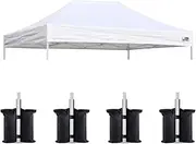 [Eurmax] Pop Up Canopy Top Gazebo Tent Cover Replacement Top Only (10x15, White)