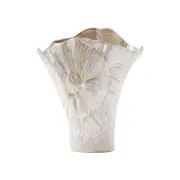 GGP Elegant White Vintage Ceramic Vase Decorative Home Accessories With Floral Details