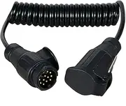 JVJ 3.0 m 13 Pin to 13 Pin Spiral Cable 13 Core Adapter Plug Connection Extension Cable for Trailers Boat Trailer Car Trailers Caravan Bicycle Carrier etc