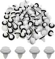 50 PCS White Car Trim Clips,Car Body Trim Clips Kit, Auto Panel Fixing Plastic Fastener for Car Interior Doors Bumper,Outer Protection Plate Buckle Parts