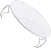 NAMOARLY Steamed Fish Microwave Ovens Microwave Oven Tray Rack Rounded Food Rack Microwave Plate Holder Layered Food Storage Rack Rack Stand Trivet Pallet Fold White Abs