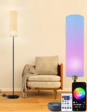 Smart Floor Lamp Works with Alexa & Google Home, Color Changing Stepless Dimm...