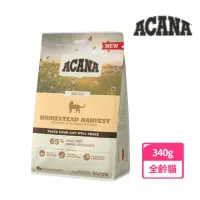 在飛比找momo購物網優惠-【ACANA】田園收穫貓低GI配方340g放養雞肉+火雞肉+