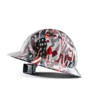 LANON Full Brim Hard Hat, OSHA Construction Work Approved, American Flag