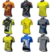 Reflective Cycling Jersey Men's Coolmax Short Sleeve Cycle Shirt with Zip Pocket