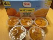 Dole Mandarin Oranges 13 Count 4 Oz Each Non GMO OPEN BOX 13 Cups Left