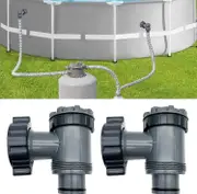 Inlet/Outlet Valve for Compatible with Coleman, Intex, Bestway, Above Ground Pool Filter Pump, Pool Pump Replacement Parts, for 1-1/2 Inch Hose (2 Pa