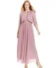 New! R&M Richards ~Size 14~ Glitter Lace 2-Piece Dress Gown & Jacket Long Mauve