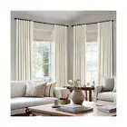 MIULEE Tan Beige Pinch Pleated 100% Blackout Linen Curtains for Bedroom, Room...