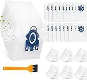 20 Pack 3D Airclean Vacuum Dust Bags for Miele GN Classic Cl/Complete C2/Complete C3/S400-S456i/S600-S658/S800-S858/S2000-S2999, Include 6 Motor Protection Filters and 1 Brush