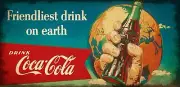 COCA COLA FRIENDLIEST DRINK ON EARTH HEAVY DUTY USA MADE METAL ADVERTISING SIGN