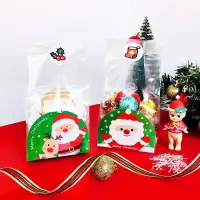 在飛比找蝦皮購物優惠-~糖糖烘焙~(1個)聖誕節包裝袋 平口透明袋+聖誕老人紙卡 