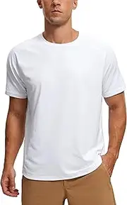 [CRZ YOGA] Mens Lightweight Athletic T-Shirts Moisture Wicking Running Workout Shirt Short Sleeve Gym Tops
