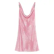[Versace] Versace Sequinned Slip Mini Dress 40 IT PINK