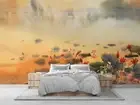 3D Pond Watercolor Painting Self-adhesive Removeable Wallpaper Wall Mural