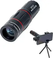 18 x 25 Telephone Lens, 4K Coating High Definition Mobile Phone Zoom Lens with Tripod, Portable Wide Range Cell Phone Photographing Telescope for Bird Watching