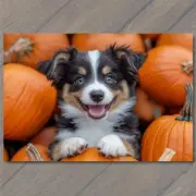 POSTCARD Puppy Dog Happy Halloween Pumpkins Fall Autumn Smiling Cute Patch