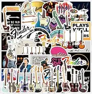 50 Packs Guitar Musical Instrument Stickers Water Bottles Laptop Phone Motorcycle Computer Guitar Skateboard Hydroflasks Vinyl Sticker Waterproof Aesthetic Trendy Decals for Teens Girls Adults