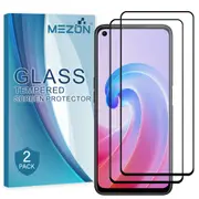 [2 Pack] Full Coverage OPPO A96 Tempered Glass Crystal Clear Premium 9H HD Screen Protector by MEZON (OPPO A96, 9H Full)
