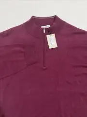 PETER MILLAR Crown Merino Wool Blend 1/4 Zip Pullover Sweater Sz 2XL Dradi Plum