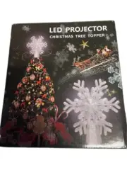 LED Christmas Tree Topper Lighted Star Snowflake 3D Projector Light