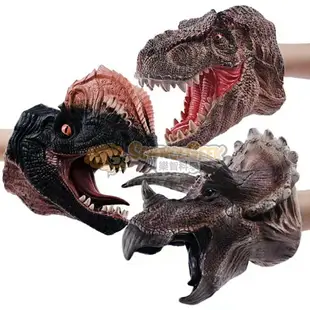 樂智科學東方龍霸王龍恐龍手偶鯊魚蜥蜴嘴巴可動手套親子互動玩具