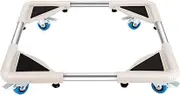 DOZAWA Telescopic Furniture Dolly with 4 Locking Wheels,Washing Machine Stand Refrigerator Base Moving Cart,Size Adjustable,White