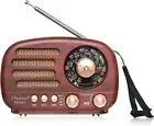 Portable Vintage Radio Retro Bluetooth Speaker, FM/AM/SW Old Fashion Classic Sty