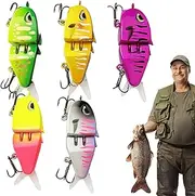 Bass Fishing Lure,5X Realistic Fishing Tackle with Hooks | Slow Sinking Glide Bait for Bass Trout Crappie Walleye Pike Bluegill Salmon