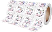 HAPINARY 4 Rolls Cute Cartoon Thank You Stickers Self Adhesive Present Sealing Labels for Wrapping Crafting Decorating for Parties Celebrations