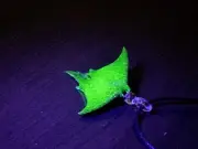 Uranium Glass Layered On black Manta Stingray Pendant Made In the USA