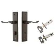 Stirling Lever Stepped Backplate Privacy Kit w Privacy Turn Signature Brass