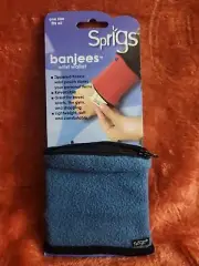 SPRIGS BANJEES FLEECE REVERSIBLE WRIST wallet. BLUE/BLACK