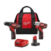 Milwaukee 2494-22B M12 12V 2-Tool Drill Driver and Impact Driver Combo Kit