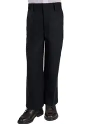 French Toast Unisex School Uniform Pants Black Flat Front Double Knee 20 Husky