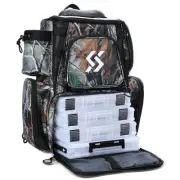 Sougayilang Fishing Tackle Backpack Waterproof Tackle Bag Storage with 4 Tray...