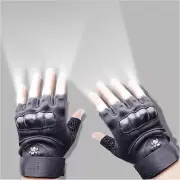 LED Flashlight Gloves, Half Finger Lighted Gloves Gifts for Men Women, Flashligh