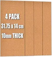 Origreen Cork Boards Bulletin Board with Self-Adhesive, Pin Boards Acoustic Panel for Walls Decor, Cork Boards Tiles for Studios, Home, Office, Classroom, Kitchen (31.75x14cm, 10mm Thick, 4pc, Au)
