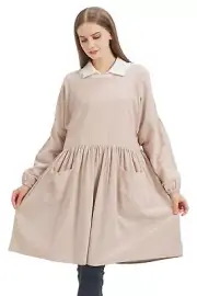 Nanxson Cotton Linen Apron Women Long Sleeve Apron Cooking Apron For Gardenin...